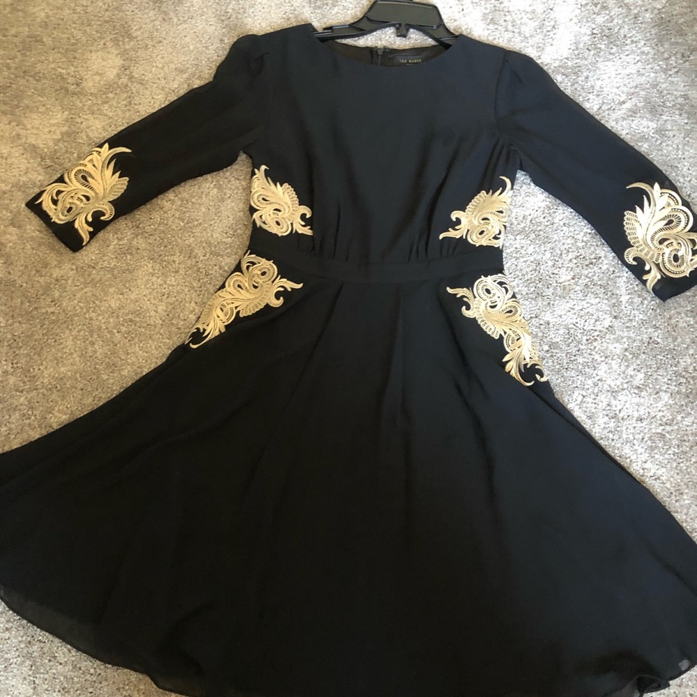 Ted Baker London Black LS Cocktail Dress
